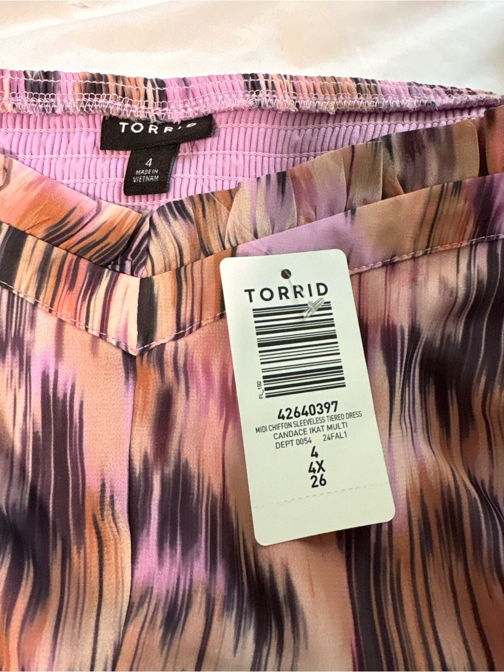 Torrid Lavender and Pink Maxi Dress with Multicolor Trim Size 4x NWT - Picture 5 of 8